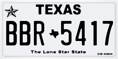 TX license plate BBR5417