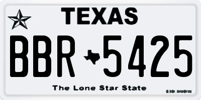 TX license plate BBR5425