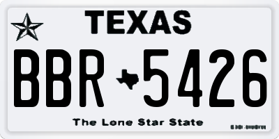 TX license plate BBR5426