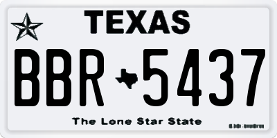 TX license plate BBR5437