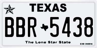 TX license plate BBR5438