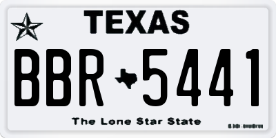 TX license plate BBR5441