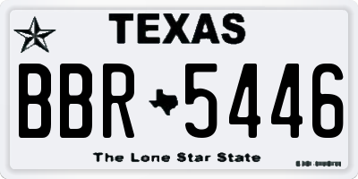 TX license plate BBR5446