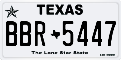 TX license plate BBR5447