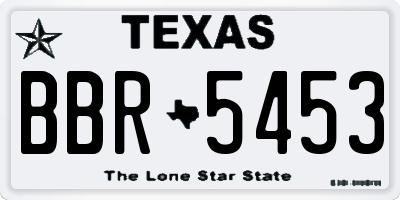 TX license plate BBR5453