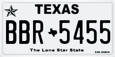 TX license plate BBR5455