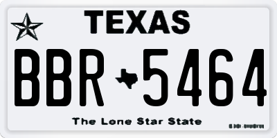 TX license plate BBR5464