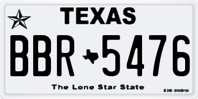 TX license plate BBR5476