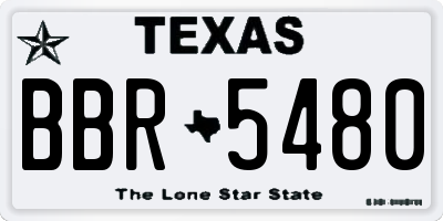 TX license plate BBR5480