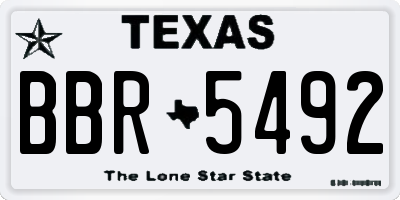 TX license plate BBR5492
