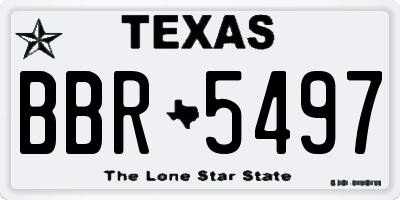 TX license plate BBR5497