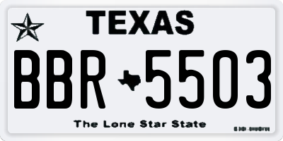 TX license plate BBR5503
