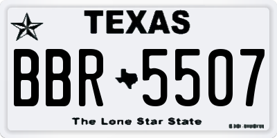 TX license plate BBR5507