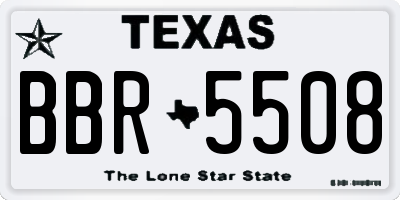 TX license plate BBR5508
