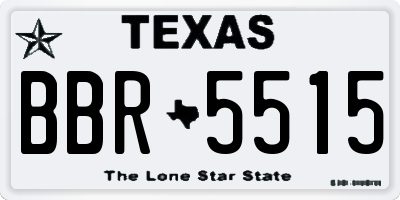 TX license plate BBR5515