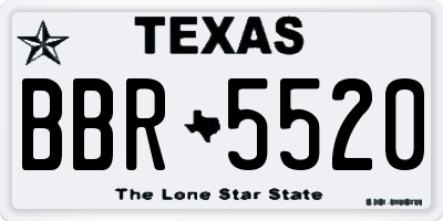 TX license plate BBR5520