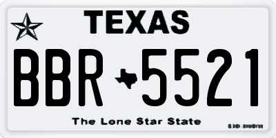 TX license plate BBR5521
