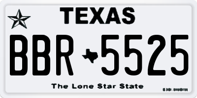 TX license plate BBR5525