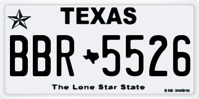 TX license plate BBR5526