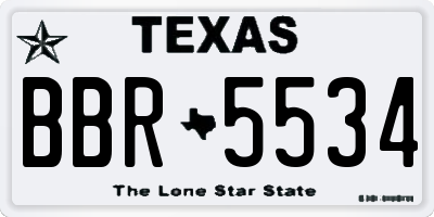 TX license plate BBR5534