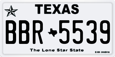 TX license plate BBR5539