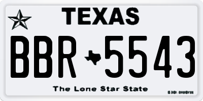 TX license plate BBR5543