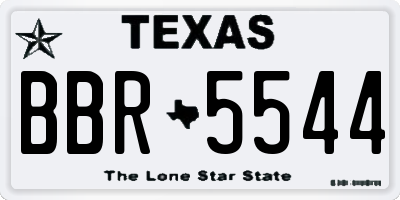 TX license plate BBR5544