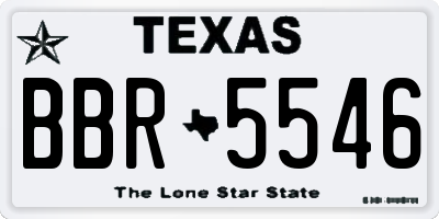 TX license plate BBR5546