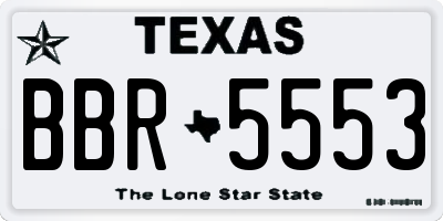 TX license plate BBR5553