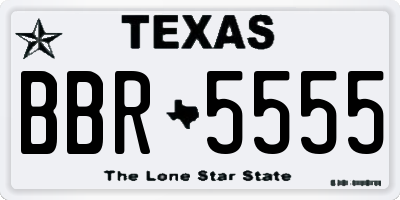 TX license plate BBR5555