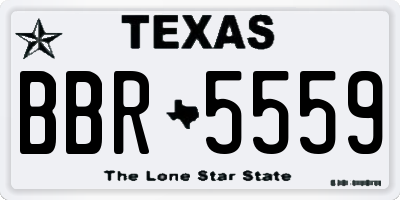 TX license plate BBR5559