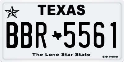 TX license plate BBR5561