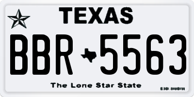 TX license plate BBR5563