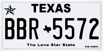 TX license plate BBR5572