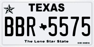 TX license plate BBR5575
