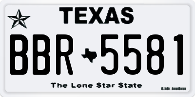 TX license plate BBR5581