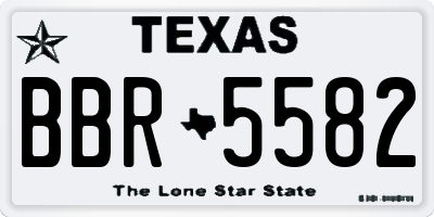 TX license plate BBR5582