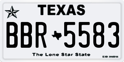 TX license plate BBR5583