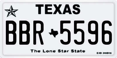 TX license plate BBR5596