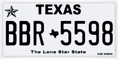 TX license plate BBR5598