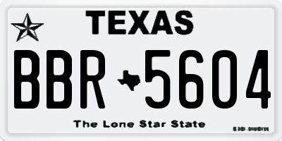 TX license plate BBR5604