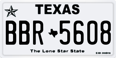 TX license plate BBR5608