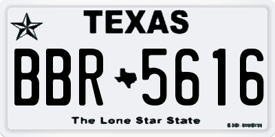 TX license plate BBR5616