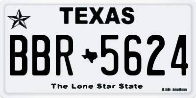 TX license plate BBR5624