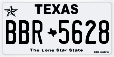 TX license plate BBR5628