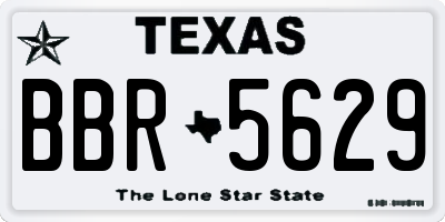 TX license plate BBR5629
