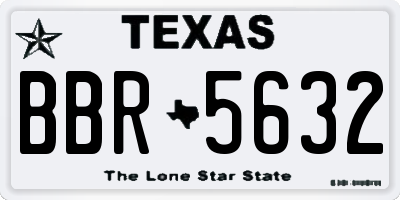 TX license plate BBR5632
