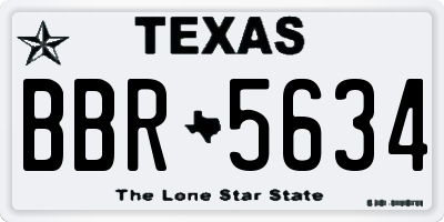 TX license plate BBR5634