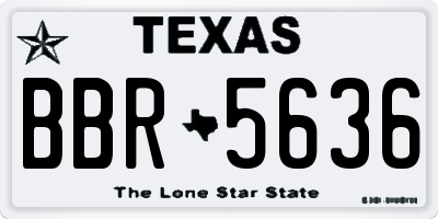 TX license plate BBR5636