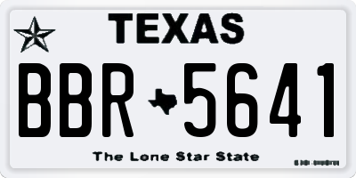 TX license plate BBR5641
